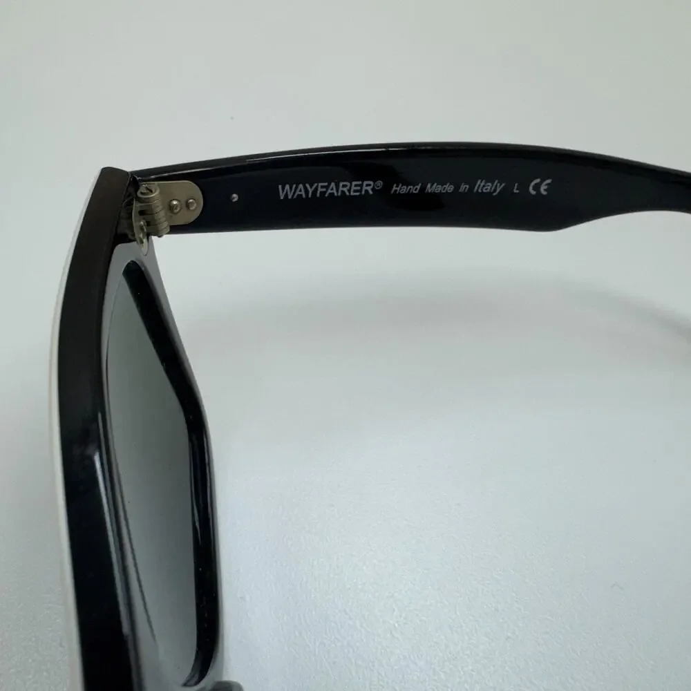 RARE Ray-Ban RB2140 Wayfarer 956 Gloss White G-15 Sunglasses Made in Italy